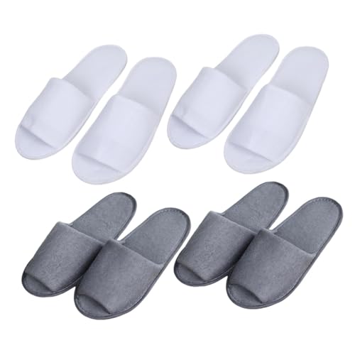 Healeved 4 Paare Herren Einweg faltbare Reise Hausschuhe Offene Zehen Leichte Hotel Slipper Atmungsaktiv Komfortabel Für Gäste Zuhause Spa Und Flugzeug von Healeved