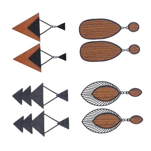 Healeved 4paare Ethno Ohrringe Afrikanische Ohrhänger Holz Tropfen Ohrringe Holz Ohrhänger Boho Tropfen Für Entspannte Oder Formelle Anlässe Healeved 4paare Ethno Ohrringe Afrikanische Ohrhänger Holz Tropfen Ohrringe Holz Ohrhänger Boho Tropfen Für Entspannte Oder Formelle Anlässe von Healeved