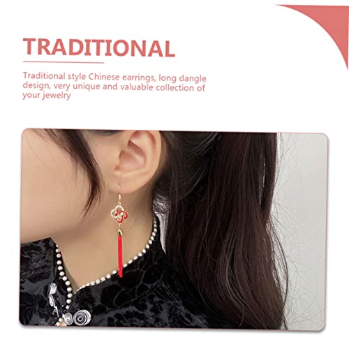 Healeved 4 Paare Quasten Ohrringe für Damen Chinesischer Stil Leichte Festliche Ohrhänger mit Anhängern Komfortabel und Elegant für Neujahrsfeiern von Healeved