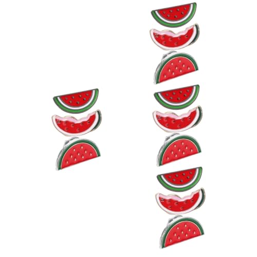Healeved 4 Sätze Damen Strickjacke Clip Emaille-wassermelonenbrosche Wassermelonen-emaille-broschen Wassermelonen-schalnadel Hemdkragen-clip Zinklegierung Rot 3 Stück * 4 von Healeved