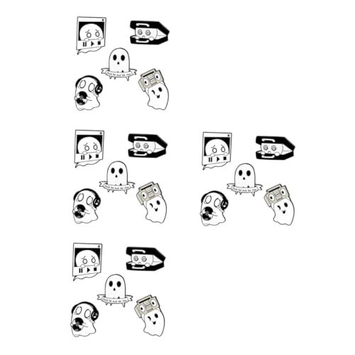 Healeved 4 Sätze Teiliges Ghost Emaille Pin Anstecknadeln Für Kleidung Rucksäcke Accessoires Halloween Geschenkidee Für Freunde 5 Stücke * 4 von Healeved