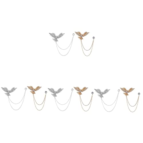 Healeved 4 Sätze Vintage Anstecknadeln Mit Kette Alte Adlerbrosche Für Anzug Hemd Oder Jacke Für Formelle Anlässe Besondere Feierlichkeiten 2 Stücke * 4 von Healeved