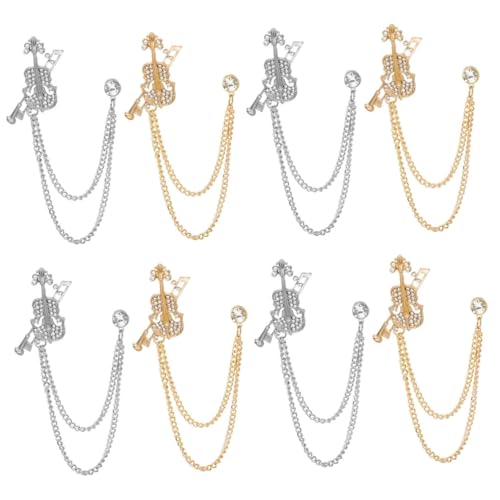 Healeved 4 Sätze Violin Broschen Für Damen Anstecknadeln Kreative Kleidung Dekoration Anzüge Kleider Schals Für Verschiedene Anlässe 2 Stück * 4 von Healeved