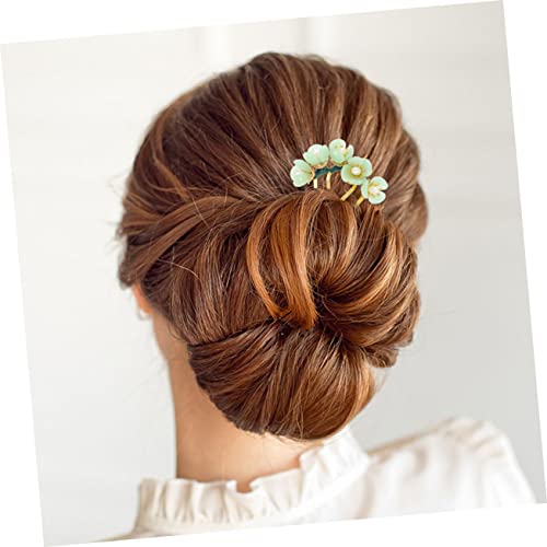 Healeved 4 Stck Teiliges Chinesisches Haarschmuck Retro Blumen Haarforke Eleganter Haarnadel Stick Leichtes Langlebiges Design für Damen Teenager für Partys Hochzeiten Alltag von Healeved