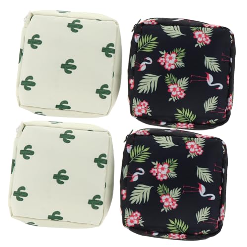 Healeved 4 Stück Aufbewahrungsbeutel für Damenbinden feminin Wiederverwendbare sanitär Serviette Pads klein Münzbeutel Geldbörse Schlüsseltasche Sanitärbeutel Oxford-Stoff von Healeved