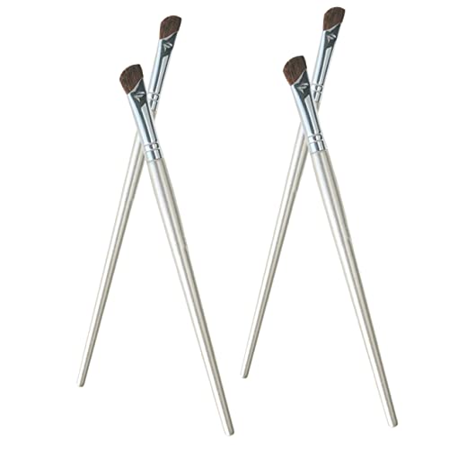 Healeved 4 Stück Nasenkonturpinsel Abgewinkelte Lidschattenpinsel für Frauen Wiederverwendbare Make Up Pinsel mit Feinen Borsten für Präzise Nasen Hervorhebung und Lidschatten Mischung von Healeved
