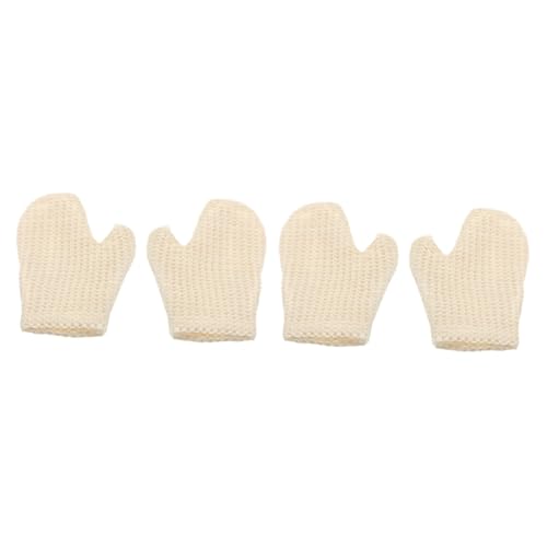 Healeved 4 Stück Badehandschuhe Aus Sisal Badetuch Badeschwämme Für Spa-peeling-handschuhe Handtuch Körper Waschlappen Badehandtücher Sisal-badehandschuh Peeling-massagehandschuhe Weiß von Healeved