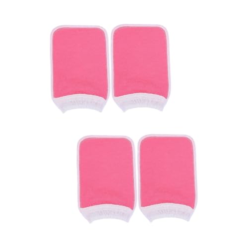 Healeved 4 Stück Badehandschuhe exfoliating glove exfoliate gloves Peeling-Badewaschlappen Körpertuch Handtücher Wäscher Duschtücher Schrubben Sie Fäustlinge Haushalt Badetuch Badeset Mann von Healeved