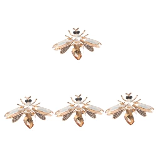 Healeved 4 Stück Bienenbrosche Cartoon Flügel Honigbiene Tier Damen Broschen Modeschmuck Für Frauen Brosche Schmuck Bienen Kragennadel Schmuckbrosche Kristallnadel Pullover von Healeved