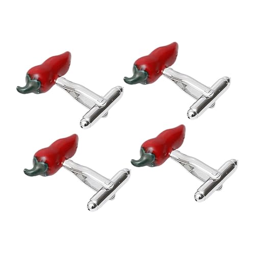 Healeved 4 Stück Chili Manschettenknöpfe Für Herren Manschettenknöpfe In Pfefferform Einzigartiger Manschettenknopf Manschettenknöpfe Modische Knopfabdeckung Healeved 4 Stück Chili Manschettenknöpfe Für Herren Manschettenknöpfe In Pfefferform Einzigartiger Manschettenknopf Manschettenknöpfe Modische Knopfabdeckung von Healeved