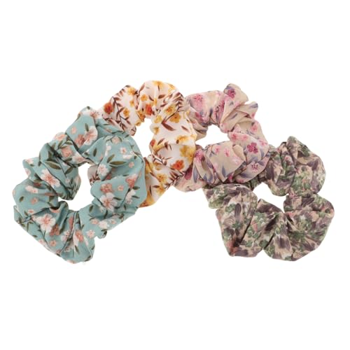 Healeved 4stücke Stoffhaarbänder Mit Blumenmuster Elastische Haargummis Haarschmuck Für Frauen Und Mädchen von Healeved
