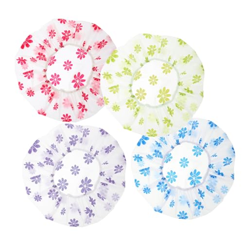 Healeved Große Duschhauben Für Damen – 4er-pack Wiederverwendbar Peva-punktdruck Badehaube Mit Für Langes Und Kurzes Haar von Healeved