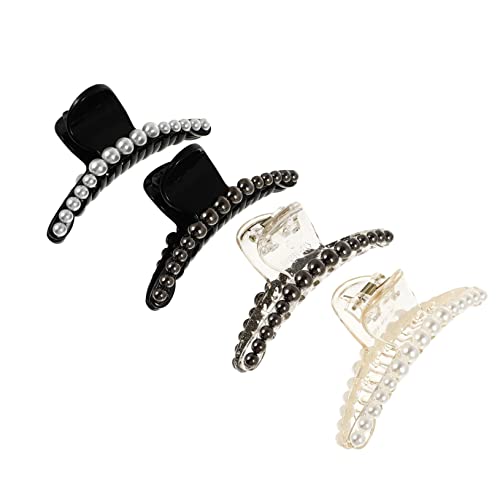 Healeved 4stücke Perlen Haarklammer Für Damen Haarspange Mit Perlen Für Mädchen Chunky Jaw Clip Glatte Unterseite Geeignet Für Dickes Und Dünnes Haar von Healeved