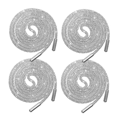 Healeved 4 Stück Glitzer Schnürsenkel mit Strasssteinen Teiliges Glänzende Schuhbänder für Sneaker Hoodies Hosen und Taschen Funkelnde Ersatzschnürsenkel für Damen und Herren von Healeved