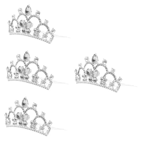 Healeved 4 Stück Haarkamm mit Kristallkrone Haarkamm aus Kristall kleine Diademe aus Strass Kämme Haarspangen Diademe für Kinder kleine mädchen strass tiara Barock- Haarnadel kleine Krone von Healeved