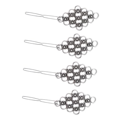 Healeved 4 Stück Blumen Design Haarspangen für Mädchen Vintage Haarklammern Metall Haar Clips Schlichte Haaraccessoires für Friseur und Alltag für Hochzeiten und Partys von Healeved