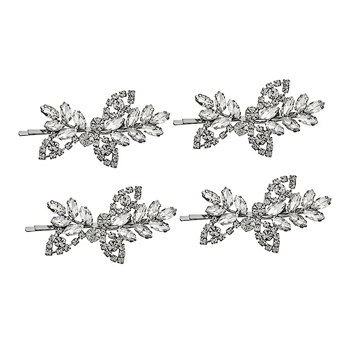 Healeved 4 Stücke Strass Blätter Haar Clip Frauen Haarnadel Haarspange Mit Funkelnden Steinen von Healeved