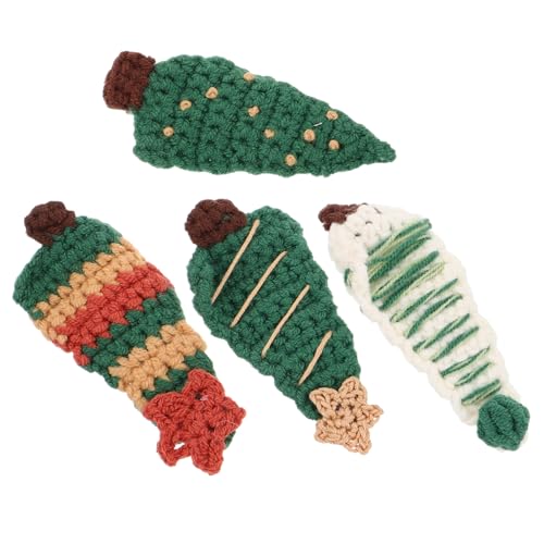 Healeved 4stücke Teiliges Weihnachtsbaum Haarclips Weichem Gestricktem Wollmaterial Süße Haarspangen Für Mädchen Und Für Feiertagsfeiern Und Festliche Anlässe von Healeved
