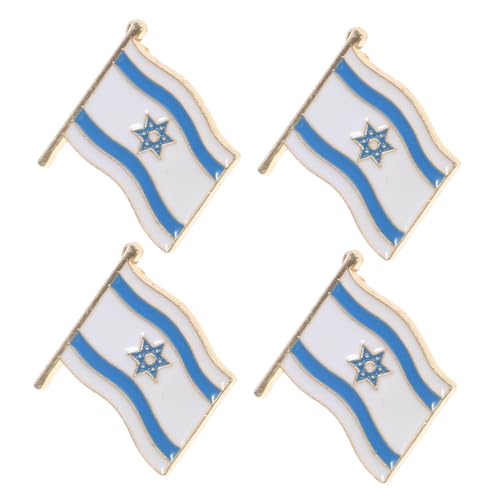 Healeved 4 Stück Israel Flagge Broschen Anstecknadeln aus Langlebige Vielseitige Schmuckpins für Jacken Taschen Partydekorationen und Patriotische Anlässe von Healeved