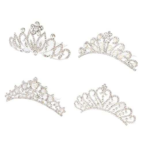 Healeved 4pcs Strass Krone Für Mädchen Sparkly Mini Kamm Strass Kopfschmuck Hochzeit Foto Bankett Zubehör von Healeved