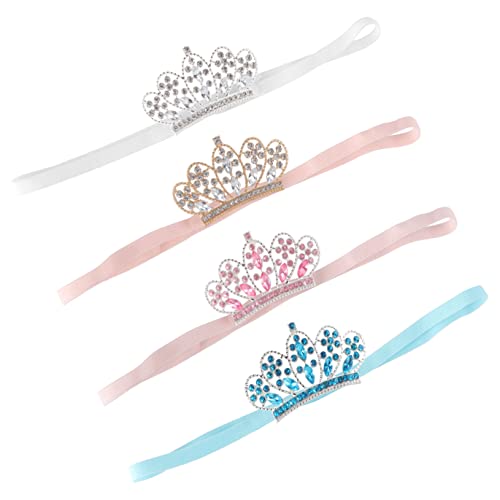 Healeved Baby-kronen-stirnband-set 4-teilig Haar-accessoires für Jungen und Mädchen Schleife Modisch für Bankette Geburtstage Partys Zufällig Gefärbt von Healeved