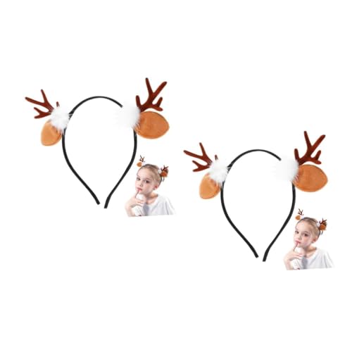 Healeved 4 Stück Leichtes Dekoratives Haarband mit Teiligem Flockigem Rentiergeweih und Braun Bequemer Sitz für Kinderpartys und Festliche Anlässe und Langlebig von Healeved