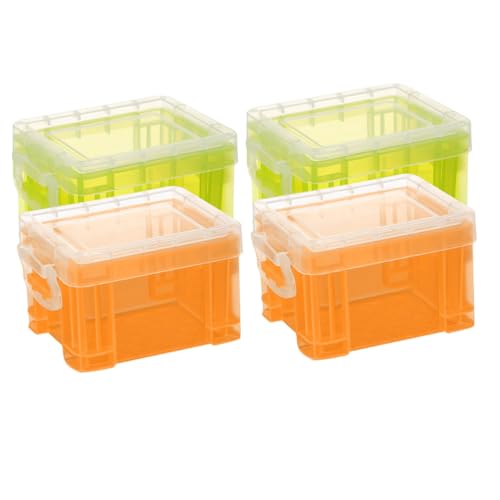 Healeved 4stücke Aufbewahrungsbox Kosmetik Aus Wiederverwendbarem Schreibtisch-aufbewahrungsorganizer Für Kleinigkeiten Tragbare Mini-box Mit Deckel Für Spielzeug Und Bürobedarf von Healeved