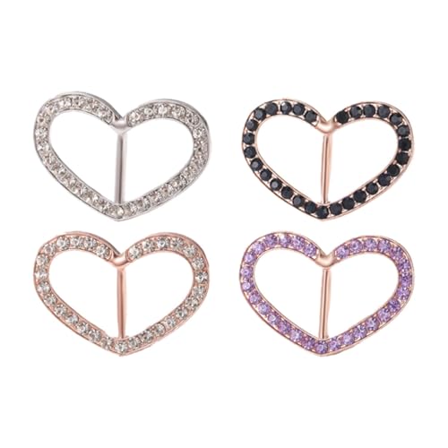 Healeved 4 Stück Multifunktionale T buckles aus Legierung Vielseitige Schalklammern für Damen Geeignet für T shirts Hemden Seidenschals Einfache Anbringung Langlebiges Zufällige Farbe von Healeved