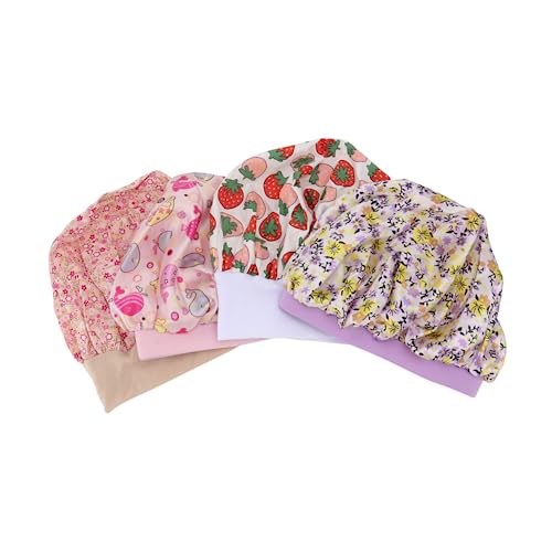 Healeved Nachtmütze Für Kinder 4-teilig Satin-haube Bedruckt Weiche Und Bequeme Schlafmütze Sicheres Material Für Zuhause Und Unterwegs Zufällige Farbe von Healeved