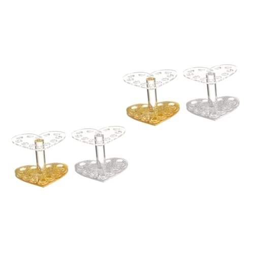 Healeved 4stücke Titel Herzförmiger Pinselhalter Eyeliner Und Lippenstift-organizer Für Kosmetik Zufällige Farben Für Schminktisch Und Badezimmer von Healeved