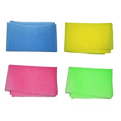 Healeved Peeling-badetuch 4er-pack Körperpeeling Peeling-tuch Riemen Nylon-waschlappen Für Glattes Gelbgrün von Healeved