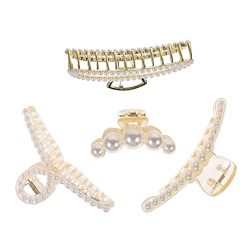 Healeved 4 Stück Perlen Haarklammern für Mädchen Haarklammern Rutschfeste Haarspangen Haarschmuck für Alltag und Besondere Anlässe Healeved 4 Stück Perlen Haarklammern für Mädchen Haarklammern Rutschfeste Haarspangen Haarschmuck für Alltag und Besondere Anlässe von Healeved