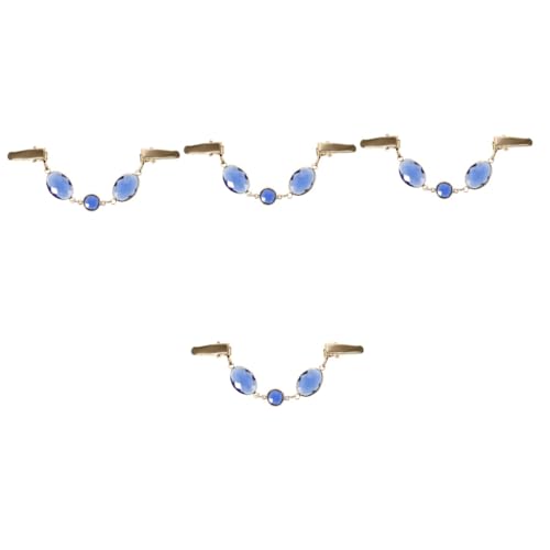 Healeved 4 Stück Pulloverklammern für Strickjacken Kleiderclips zum Anpassen Cardigan Clips oder Verschluss Kleiderschal-Clips Cardigan-Clips Cinch-Clip Strasssteine Blue von Healeved
