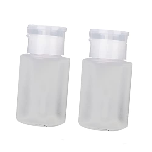 Healeved 4 Stück Flasche Nagelreiniger Flip-Cap-Nagelflaschen Pumpflaschenspender nach unten drücken Nagellackentferner-Organizer Nagellackentferner-Flasche mit Pumpe kunststoffreiniger von Healeved