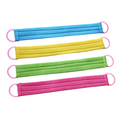 Healeved 4 Stück Rückenbadetuch massage bürste massage brush badehandtücher bathing accessories badehandtuch putztuch Rückenpeeling-Bürste Duschtuch Rückenwäscher Massagetuch für den Körper von Healeved