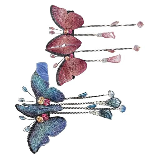 Healeved 4stücke Elegante Haarnadeln Mit Schmetterlings-design Und Quasten Teiliges Für Damen Vielseitige Haaraccessoires Für Festliche Anlässe Und Alltag Stilvoll Und Modisch von Healeved