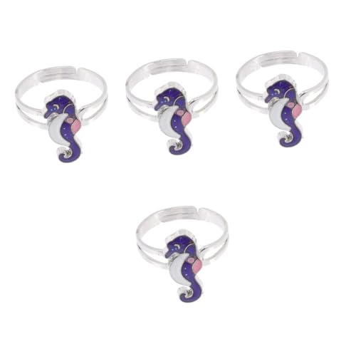 Healeved 4 Stück Stimmungsring mit Farbwechsel Einstellbarer Thermochromer Ring für Frauen Modisches Design für Partys Besondere Anlässe Ändert Temperatur von Healeved