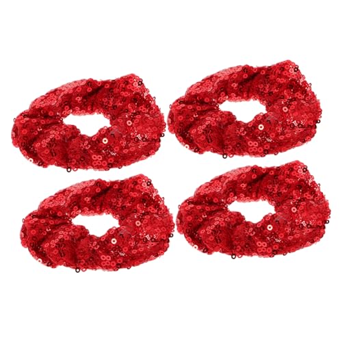 Healeved 4 Stück Stirnband Dickdarm Haargummi Haargummis Für Mädchen Weihnachten Elastische Weihnachtshaarbänder Haarzubehör Weihnachtshaargummis Haarbänder Weihnachtshaarringe Rot Stoff von Healeved