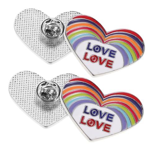 Healeved 4 Stück Teiliges Anstecknadeln Regenbogen Herz Brosche Pride Month Zubehör Freundschaft Emaille Pin für Kleidung Taschen Rucksäcke Gay Lesbian Bisexual Accessoire von Healeved
