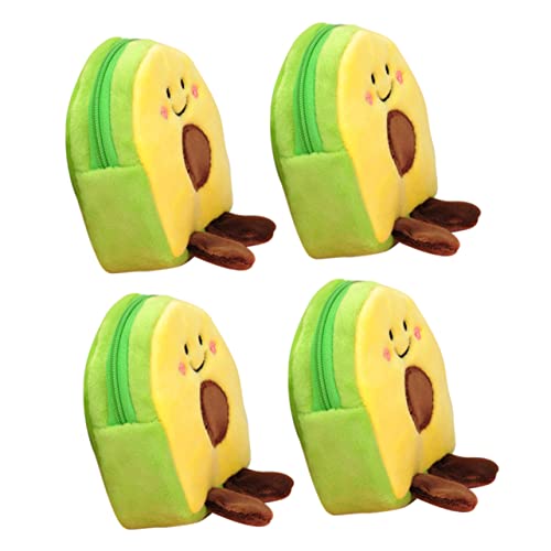 Healeved 4 Stück Teiliges Avocado Plüsch Münzgeldbörse Weiches Kleingeld Portemonnaie für Mädchen Leichtes und Langlebiges Design Praktische Geldbeutel für Alltag Schule und Reisen von Healeved