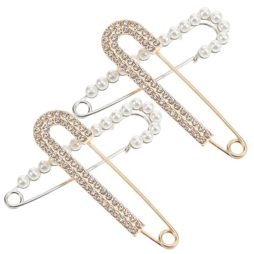 Healeved 4 Stück Teiliges Broschen Damen Sicherheitsnadeln Legierung mit Perlen und Strass Vielseitig für Pullover Schals Kleider Schmuck Broschen für Kleidung von Healeved