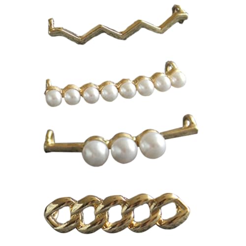 Healeved 4 Stück Teiliges Damen Schuhclips aus Legiertem Material mit Kreativen Perlen Abnehmbar und Leicht zu Befestigen Vielseitig Einsetzbar für Flache Schuhe Sandalen Stiefel und High von Healeved