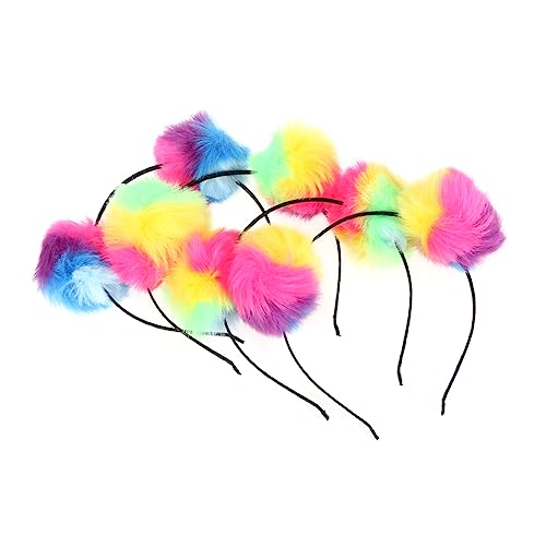 Healeved 4stücke Plüsch Haarband Mit Fuzzy Ball Stirnband Bunte Haarspange Als Modisches Haaraccessoire Für Party Und Talentshow in Zufälliger Farbe von Healeved