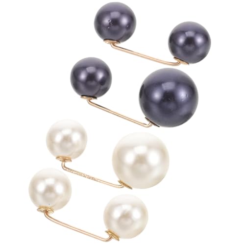 Healeved 4 Stück Teiliges Faux Pearl Broschennadeln Dekorative Knöpfe für Kleider Taillenbetonend für Strickjacken Blusen und Low Collar Kleidung Verhindert Modisches Accessoire von Healeved