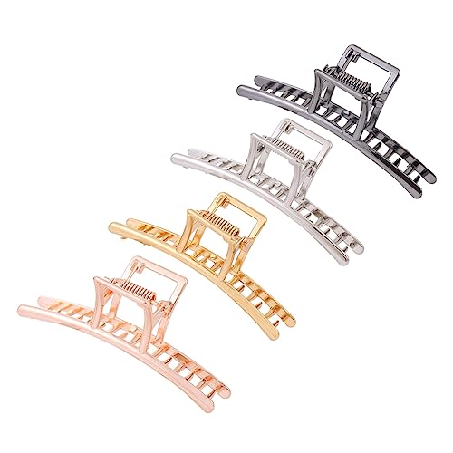 Healeved 4 Stück Teiliges Großer Metall Haarklammern aus Langlebiger Legierung Ponytail Clips Schwarz Gold Silber und Roségold für Frauen und Mädchen Modischer Haarschmuck für Alltag und von Healeved