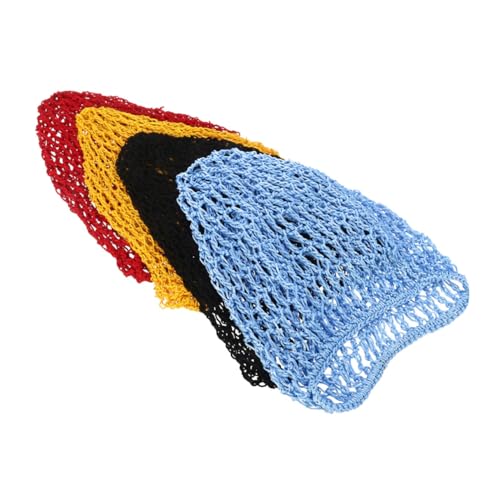 Healeved 4 Stück Teiliges Handgehäkeltes Haarnetz aus Baumwoll Atmungsaktiv und Leicht Haarschonend für Damen und Mädchen zum Schlafen Duschen und Haarschutz Bequem und Fest Sitzend von Healeved