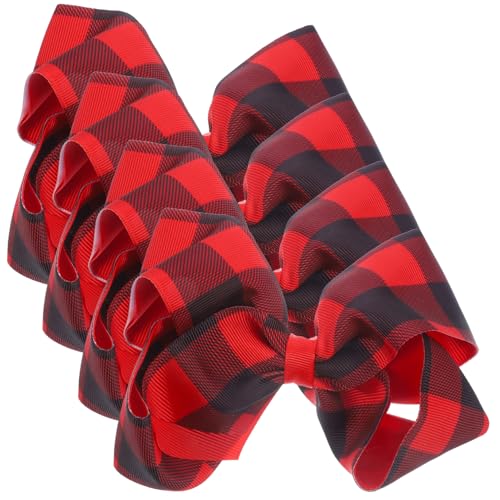 Healeved 4 Stück Teiliges Karierte Haarschleifen Haarspangen Damen Weihnachts Haarclips Leichte Feste Haarklammern für Festliche Anlässe Geschenkidee für Weihnachten und Partys von Healeved