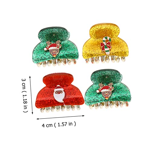 Healeved 4 Stück Teiliges Kleine Haarklammern aus Farbenfrohe Weihnachts Haarspangen für Dünnes Haar Stylische Krallenclips für Damen Geeignet für Party und Alltag von Healeved