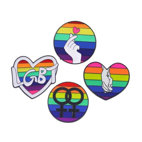 Healeved 4 Stück Teiliges Lgbt Pride Broschen Modische Bisexuelle Anstecker mit Regenbogenmuster Kreative Abzeichen für Kleidung Rucksack Party deko Vielseitige Schmuckaccessoires von Healeved