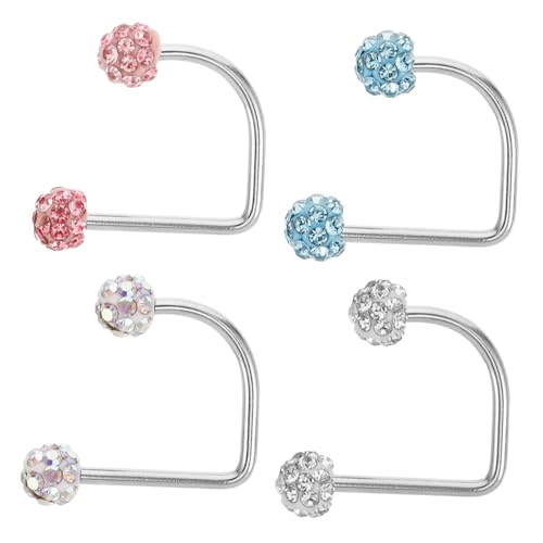Healeved 4 Stück Teiliges Lippenpiercing Metall Bunte Horseshoe Lip Rings Sicherer Langlebiger Schmuck für Damen Vielseitig und Komfortabel für Täglichen Gebrauch von Healeved